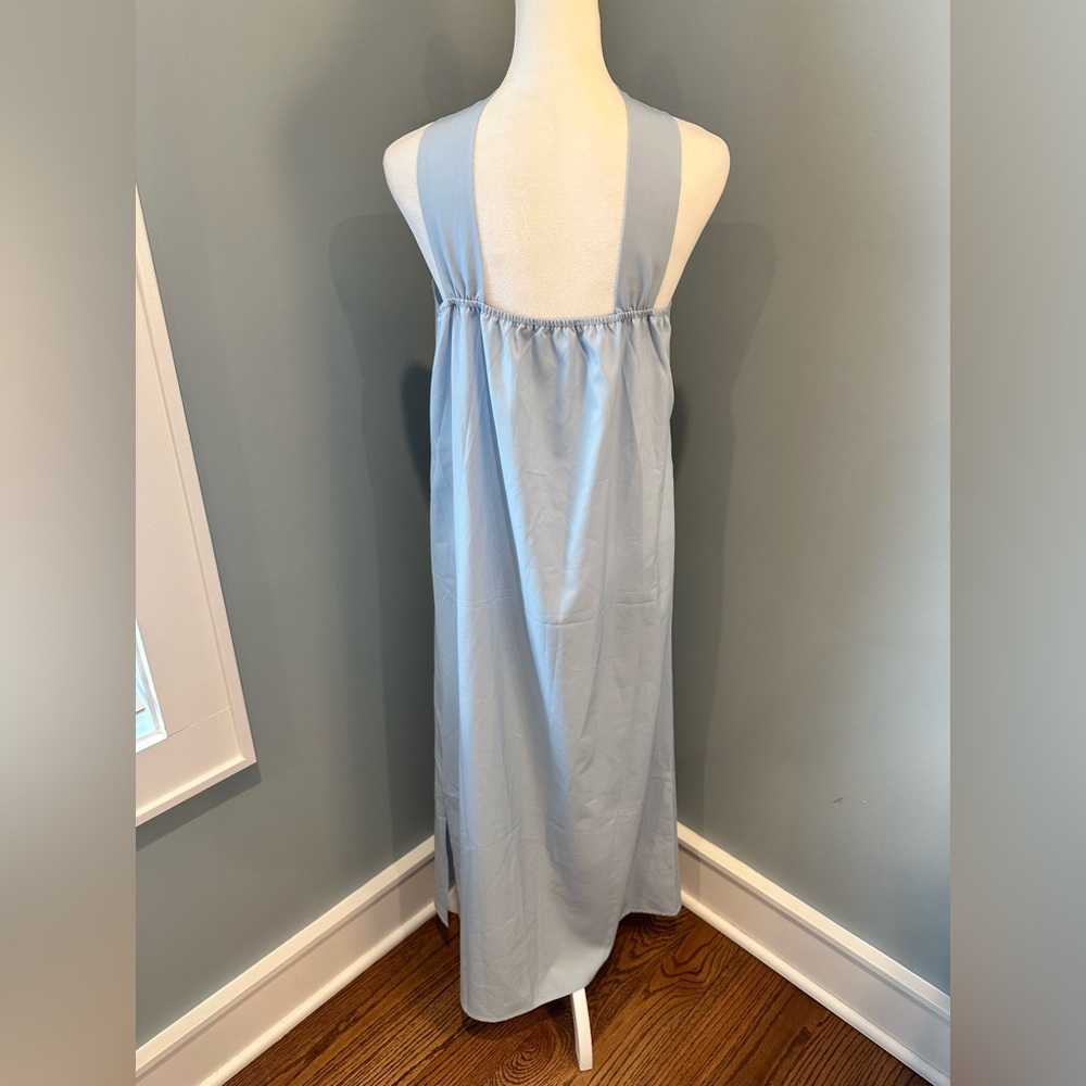Light Blue Twist Halter Maxi Dress - Picture 4 of 7
